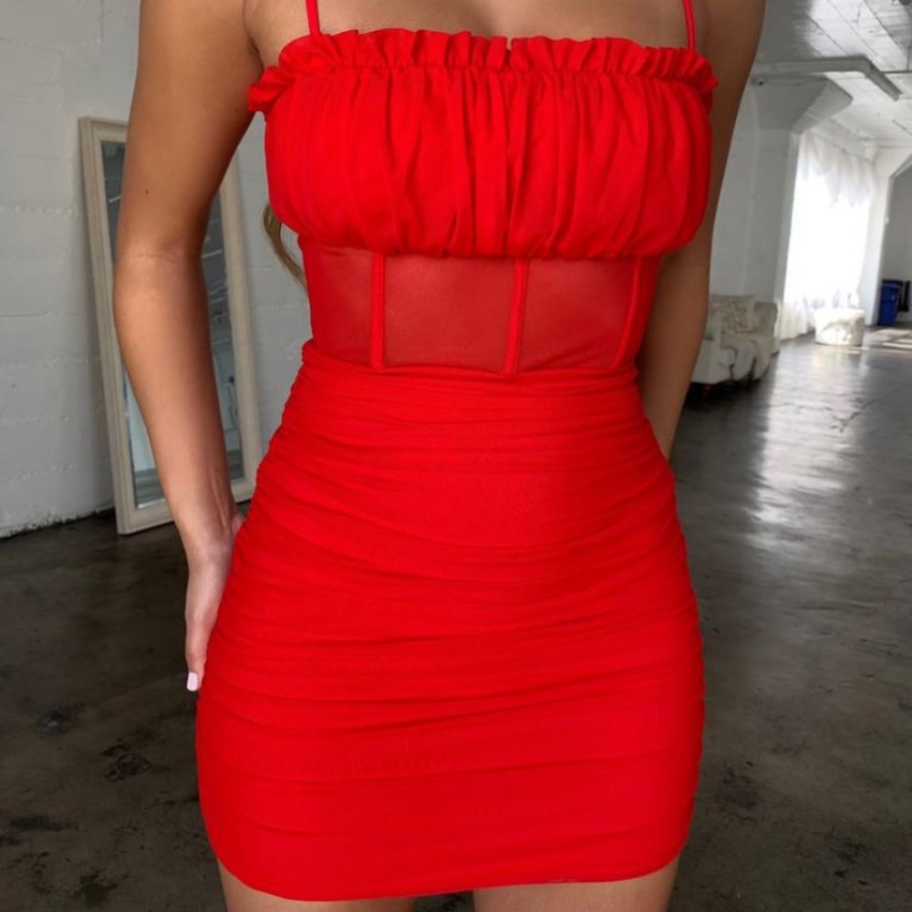 tiger mist red mini dress